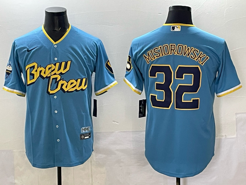 Men Milwaukee Brewers #32 Misiorowski blue Nike MLB 2025 jersey 001